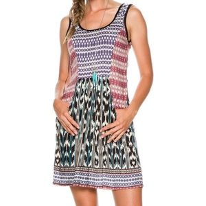 Angie boho print dress with side pockets